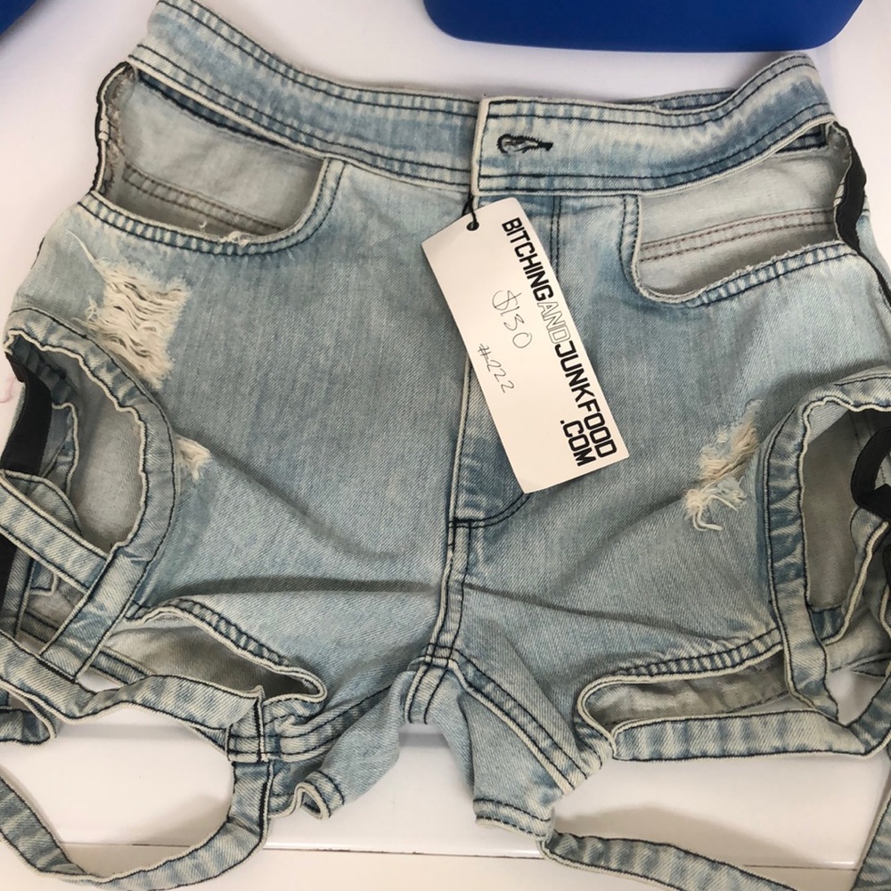 Denim cut off unique shorts